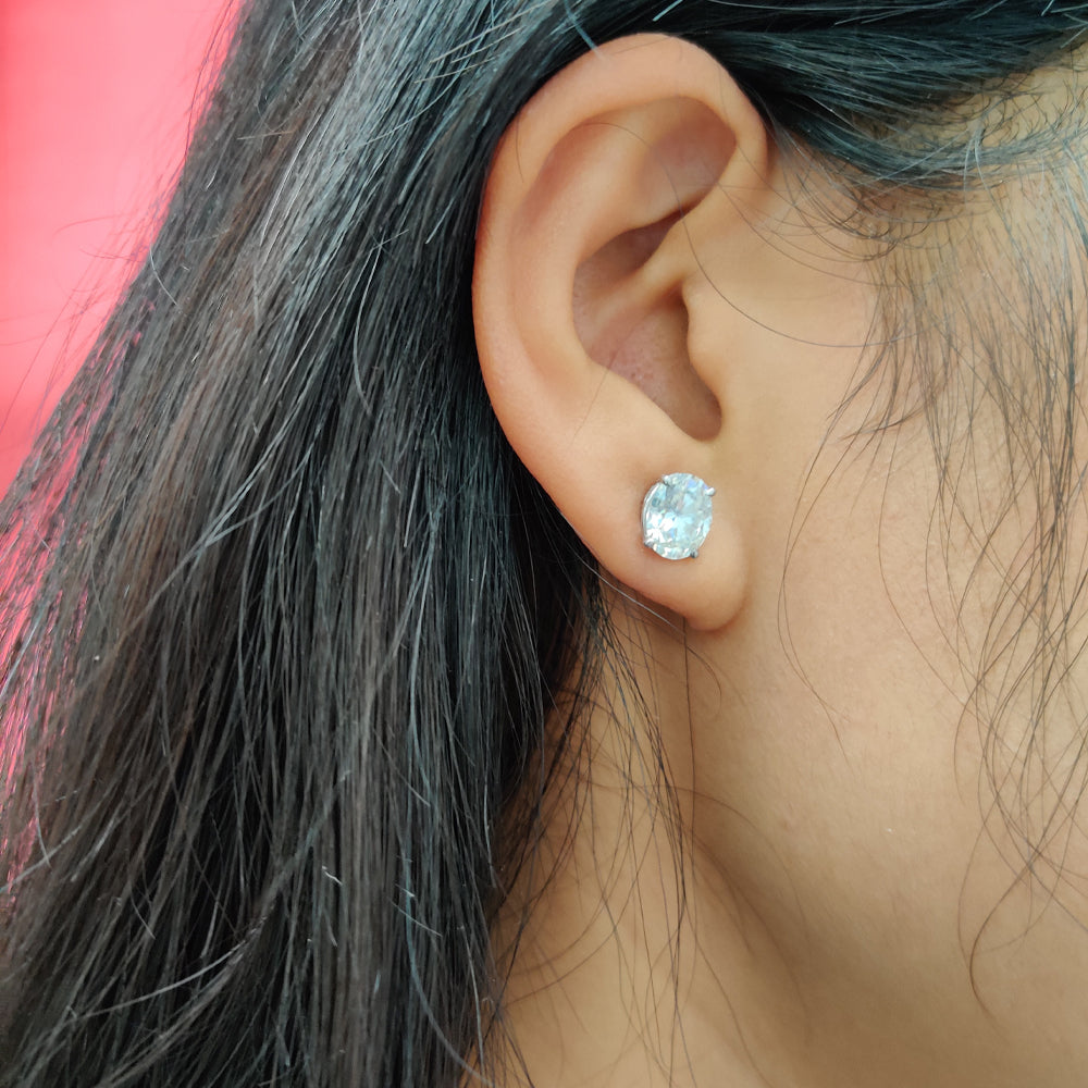 Stud Earring Basket Oval Shaped