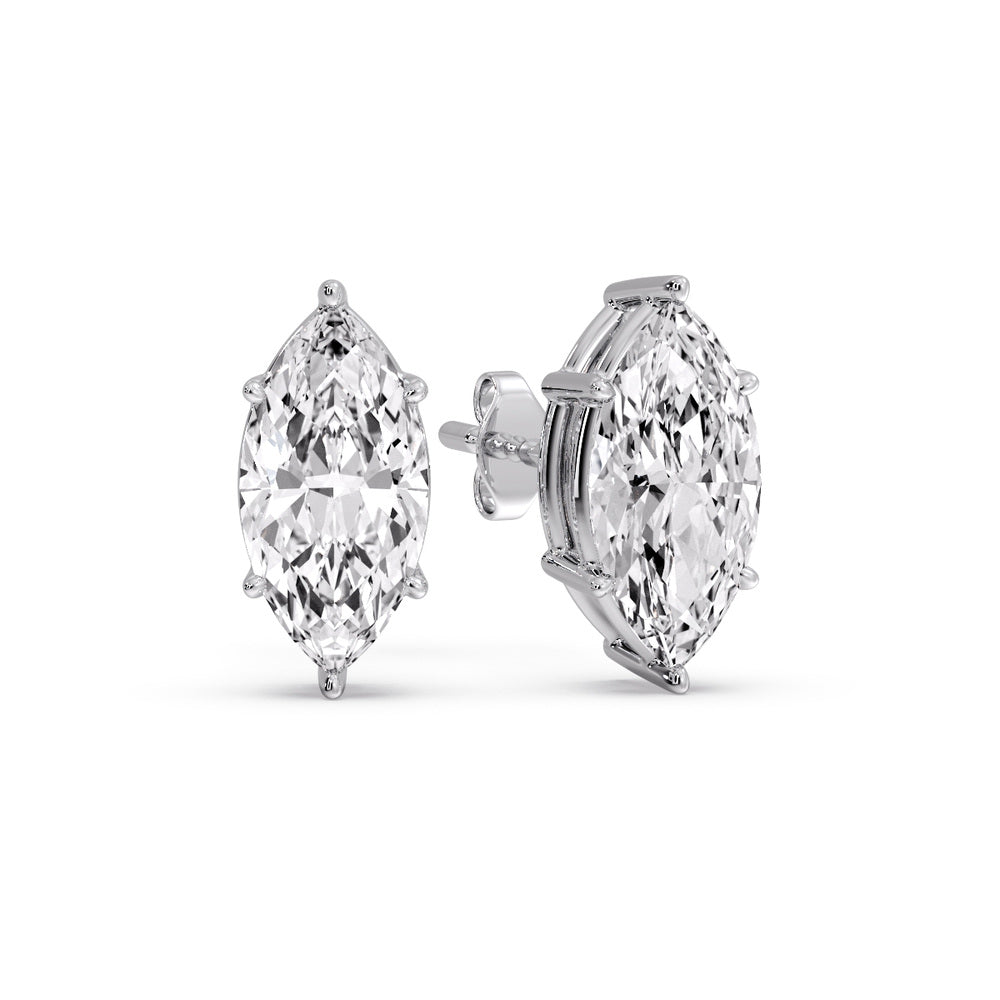 Marquise Diamond 6 Prong Stud Earrings
