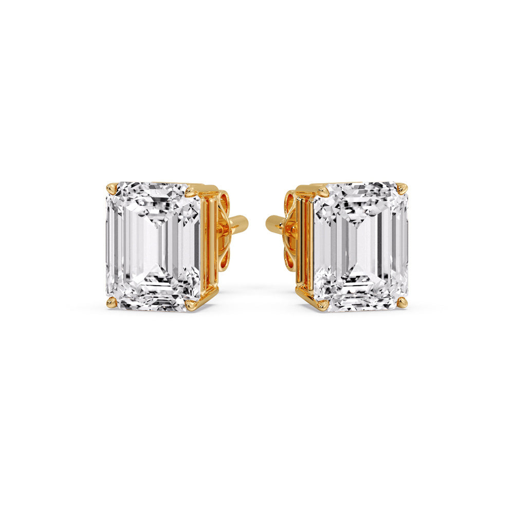 Emerald Cut Diamond Stud Earrings
