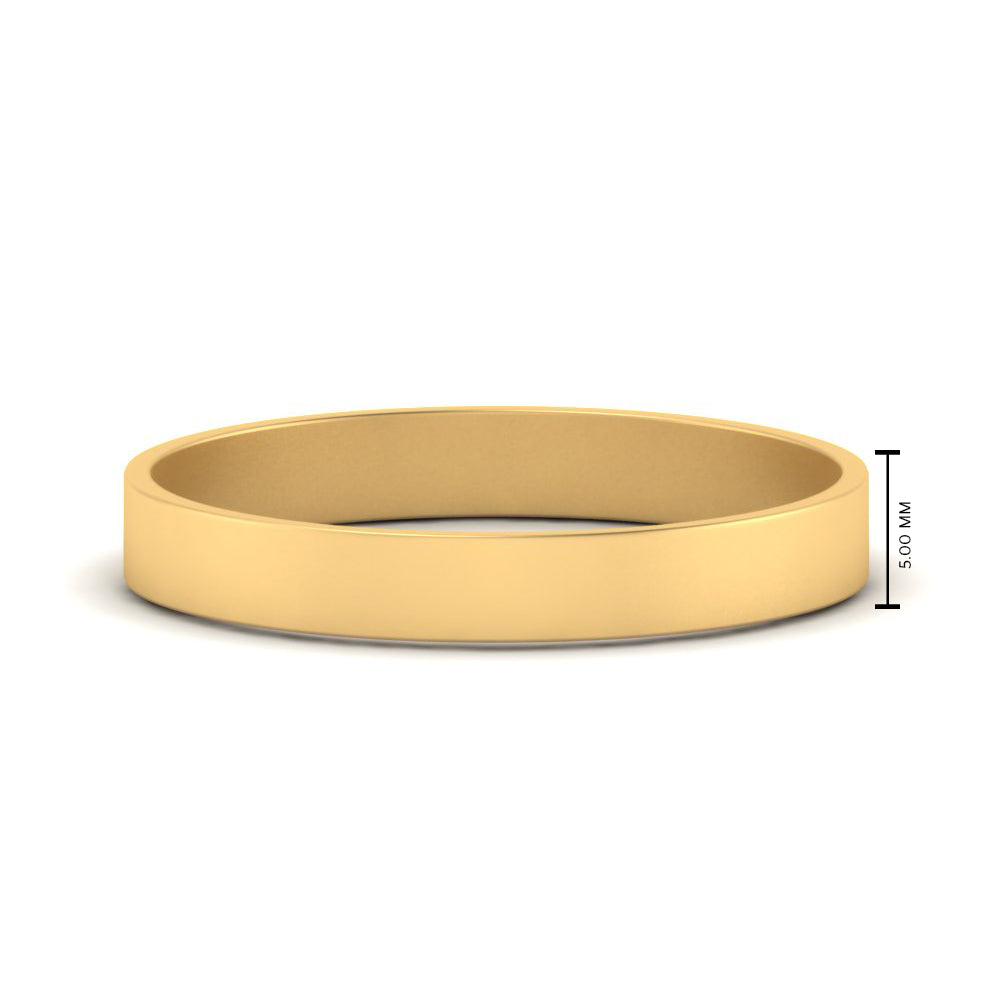 5 mm Flat Gold Wedding Band
