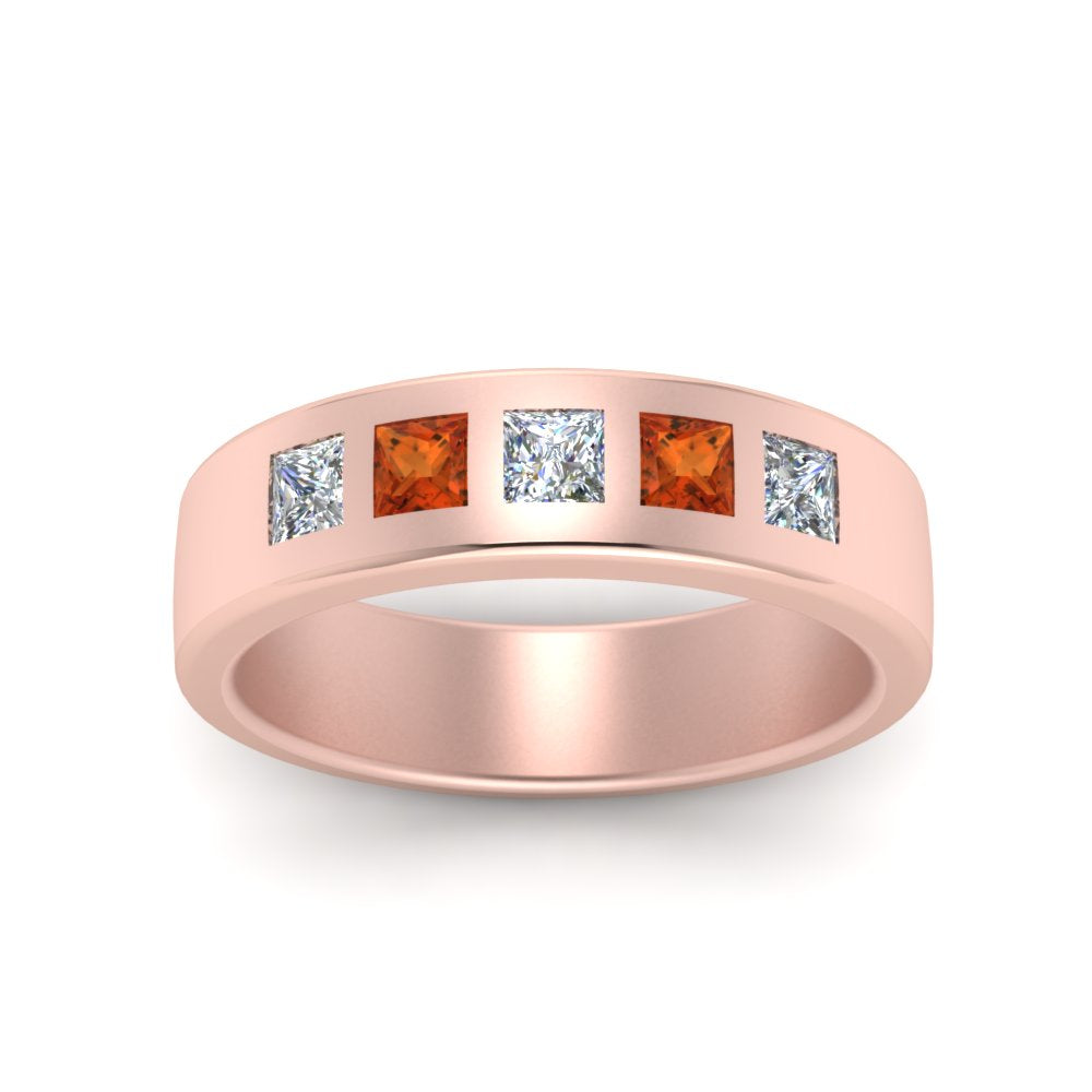 Flat Flush Set Mens Wedding Band