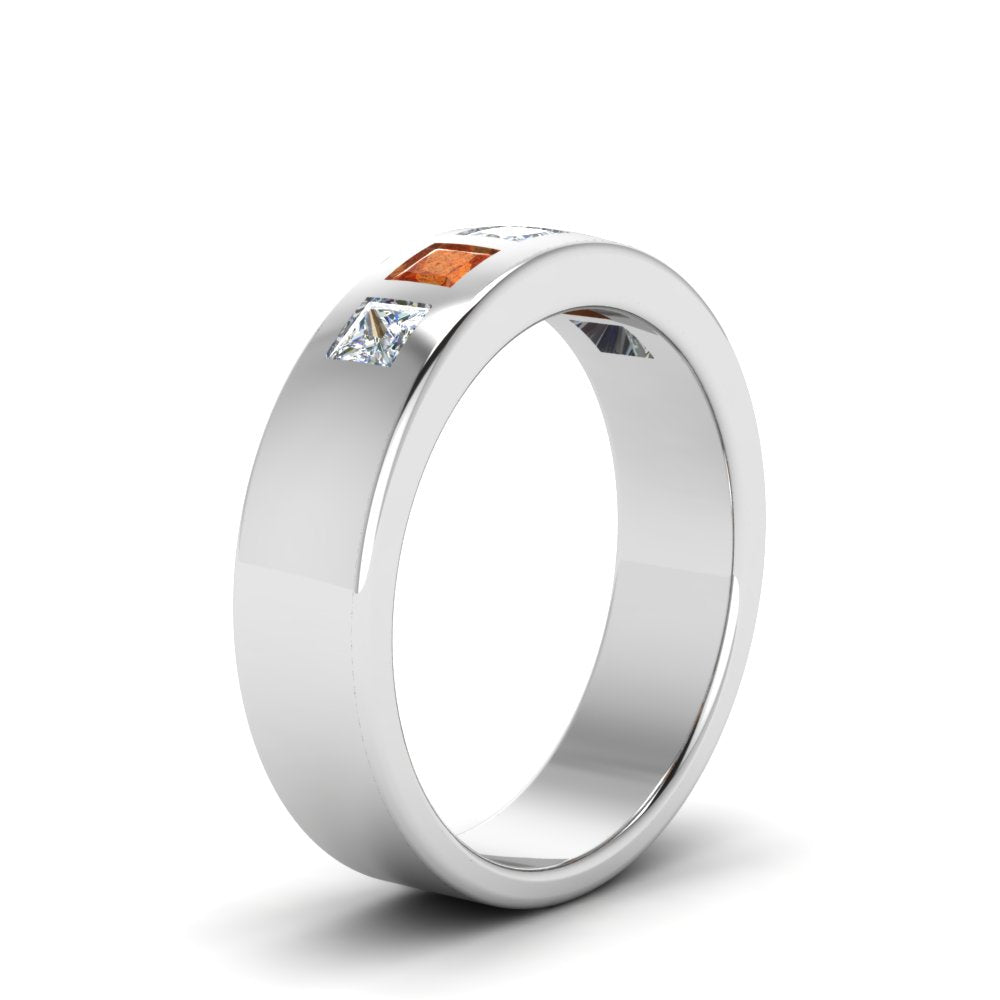 Flat Flush Set Mens Wedding Band