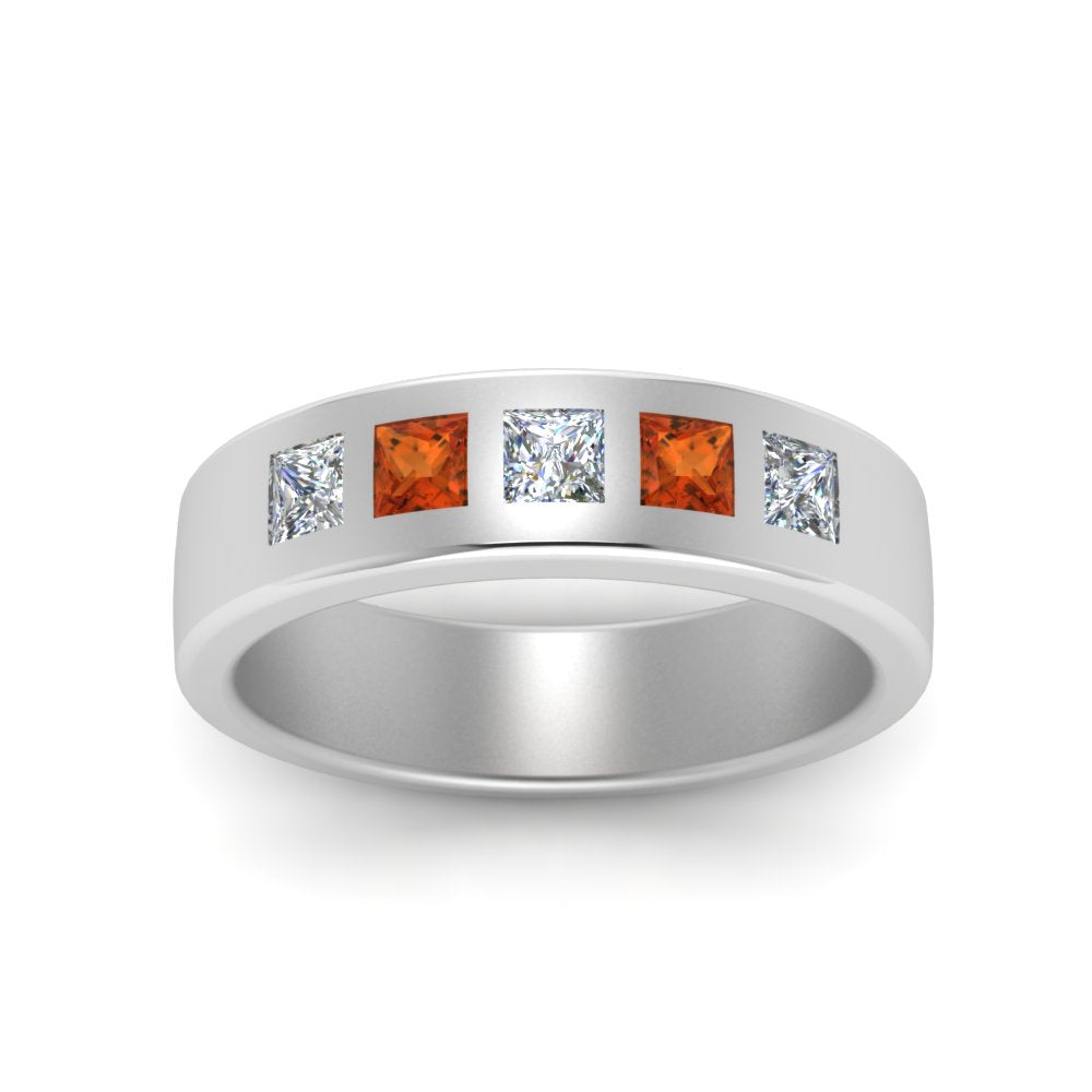 Flat Flush Set Mens Wedding Band