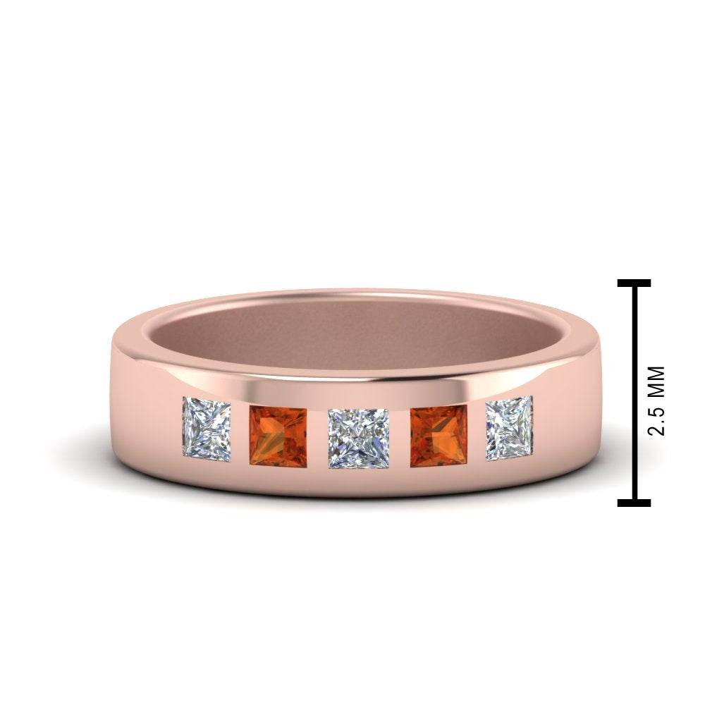 Flat Flush Set Mens Wedding Band