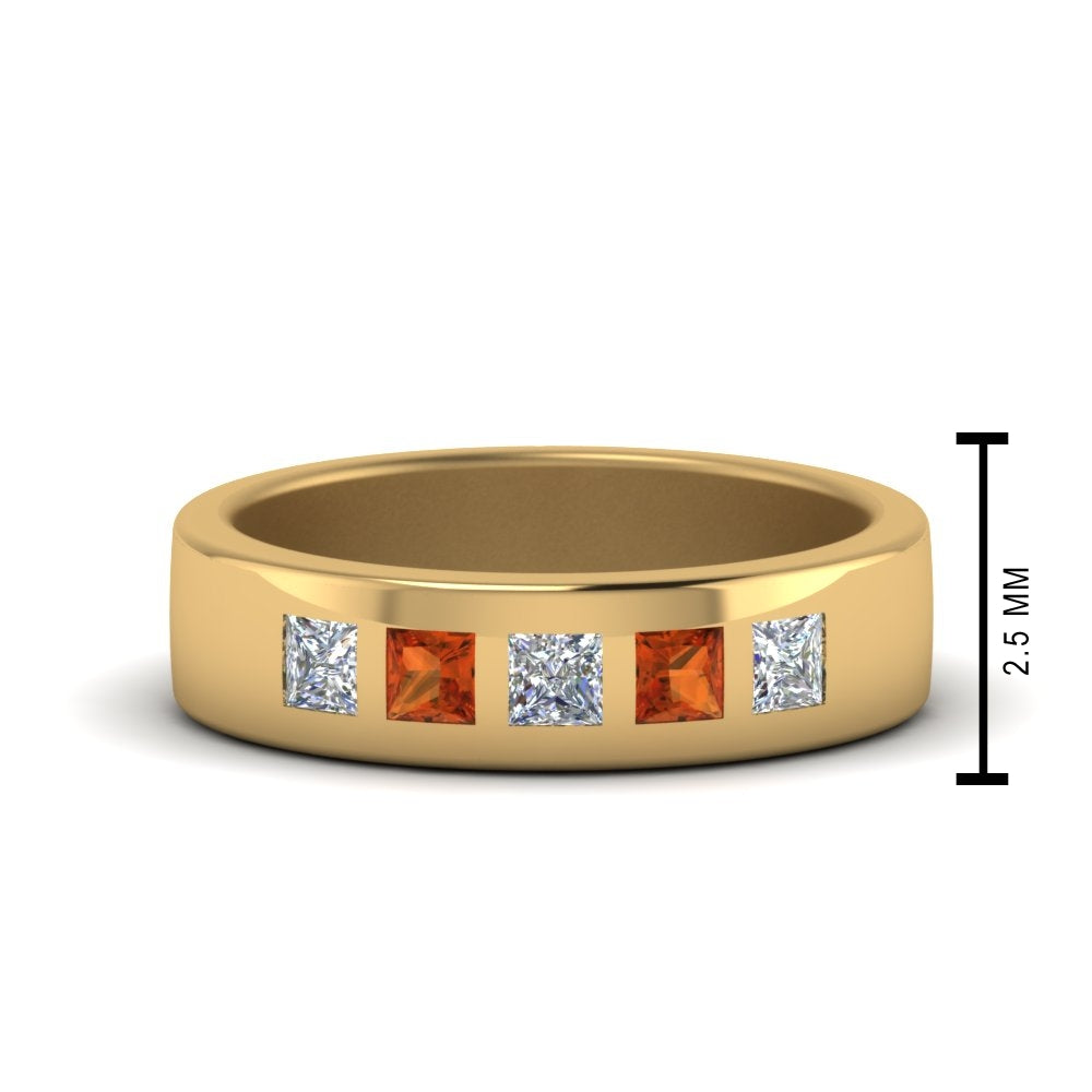 Flat Flush Set Mens Wedding Band