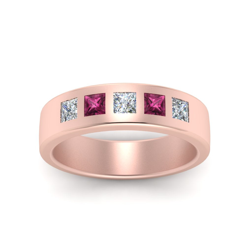 Flat Flush Set Mens Wedding Band