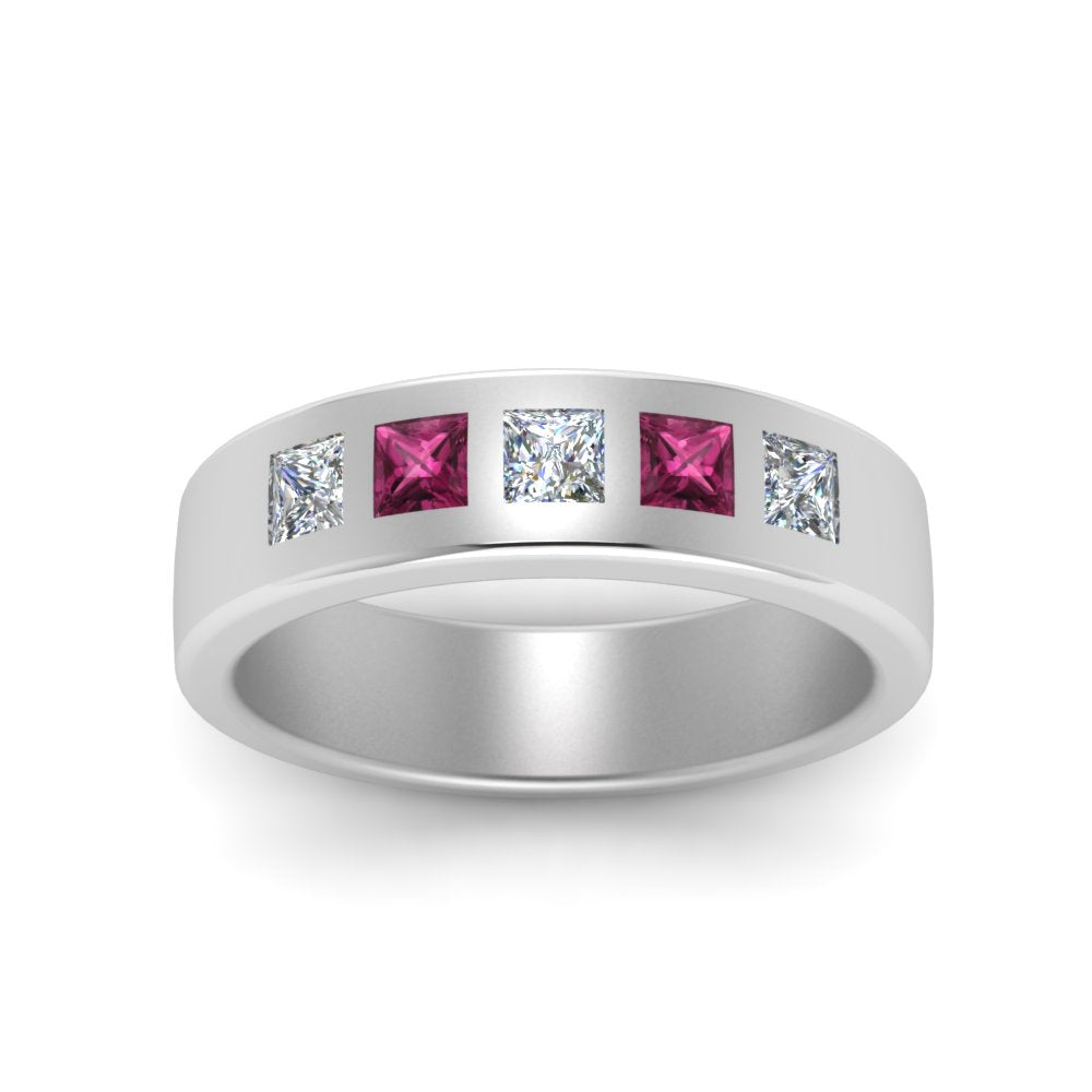 Flat Flush Set Mens Wedding Band