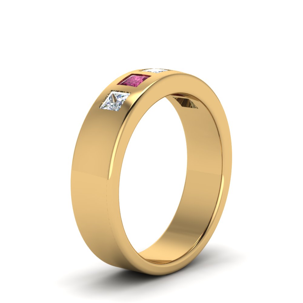 Flat Flush Set Mens Wedding Band