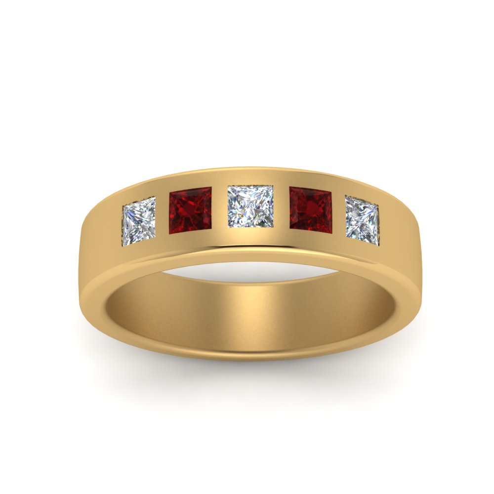 Flat Flush Set Mens Wedding Band