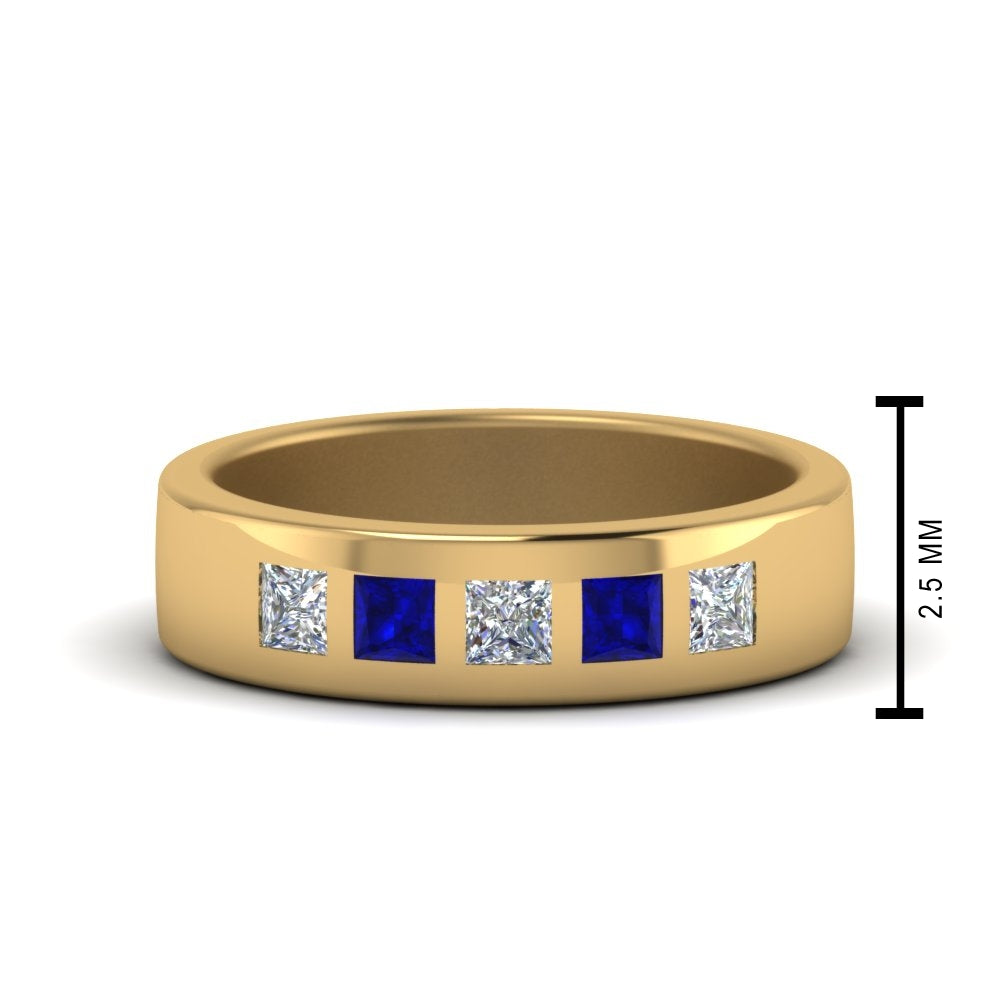 Flat Flush Set Mens Wedding Band