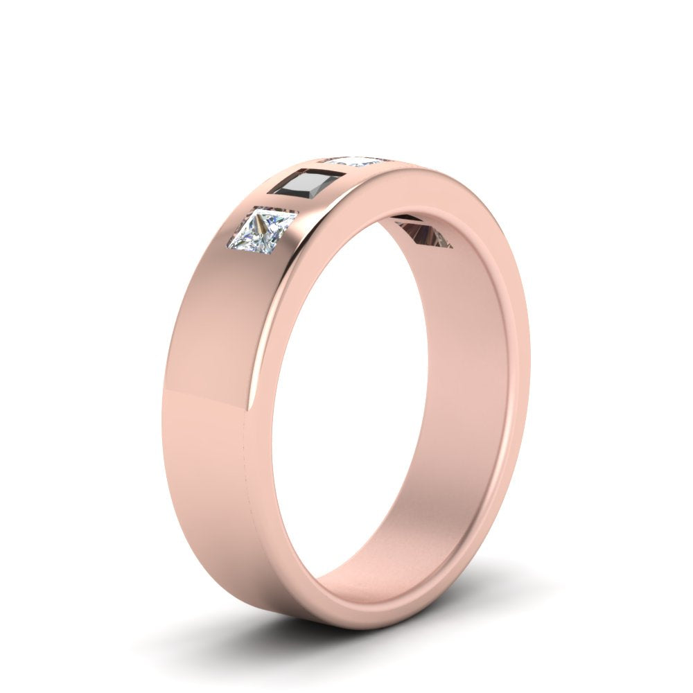 Flat Flush Set Mens Wedding Band