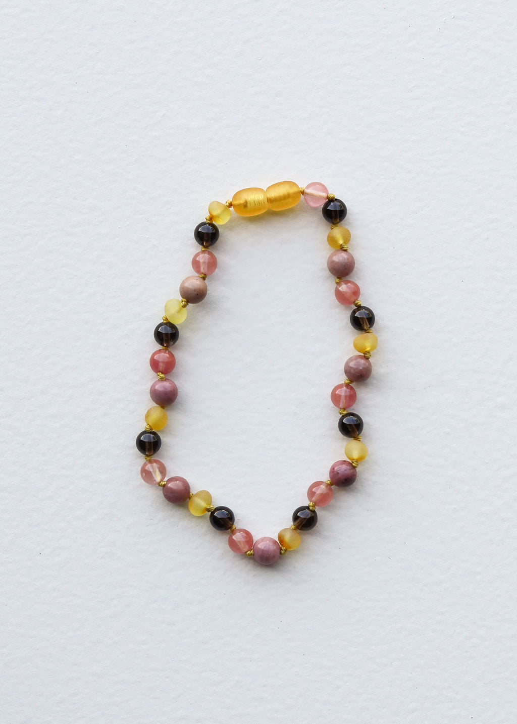 Raw Honey Baltic Sea Amber : Smokey Quartz + Rhodonite|| Anklet or Bracelet