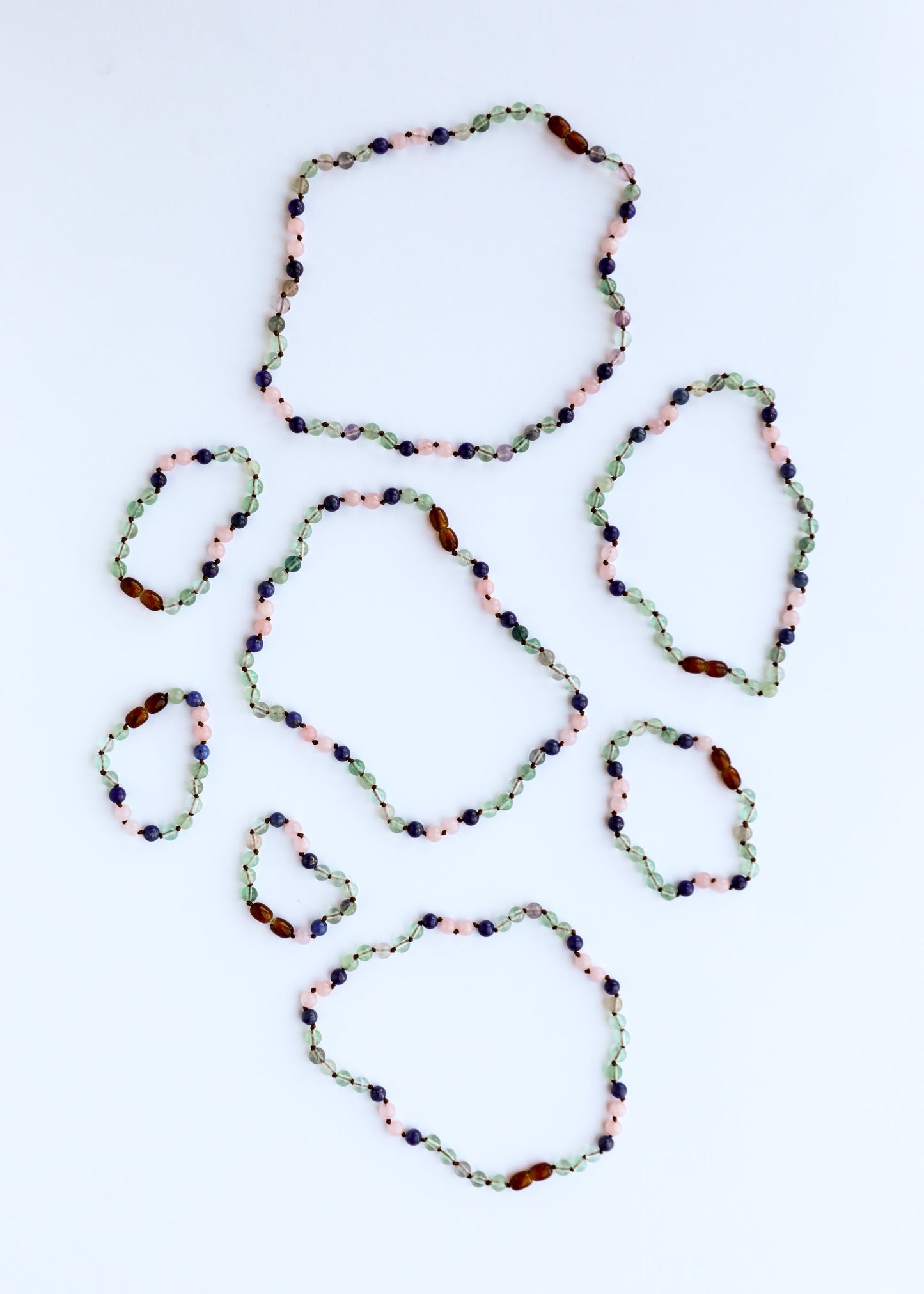 Fluorite + Lapis Lazuli + Rose Quartz || Gemstone Anklet or Bracelet