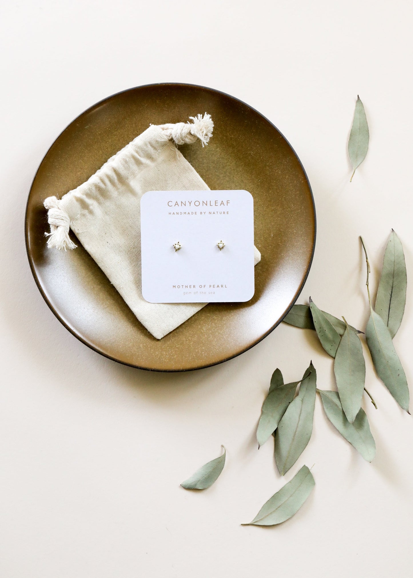 18K Gold Vermeil + Mother of Pearl Gemstone || Everyday Earrings