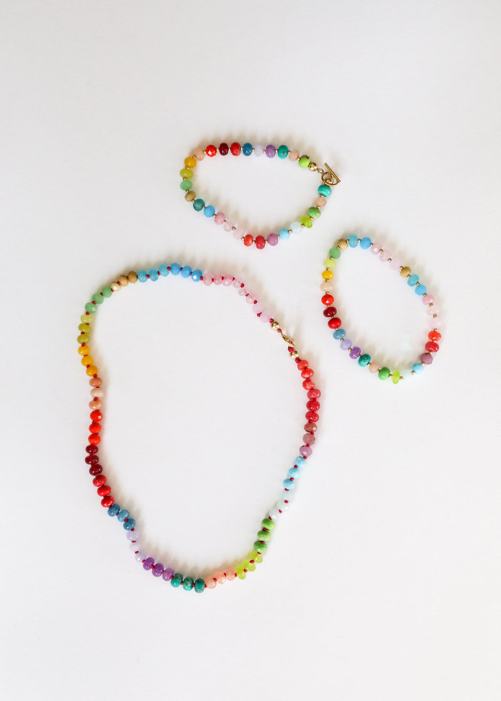 Natural Gemstone Necklace + 14k Gold Filled Toggle : Skyline