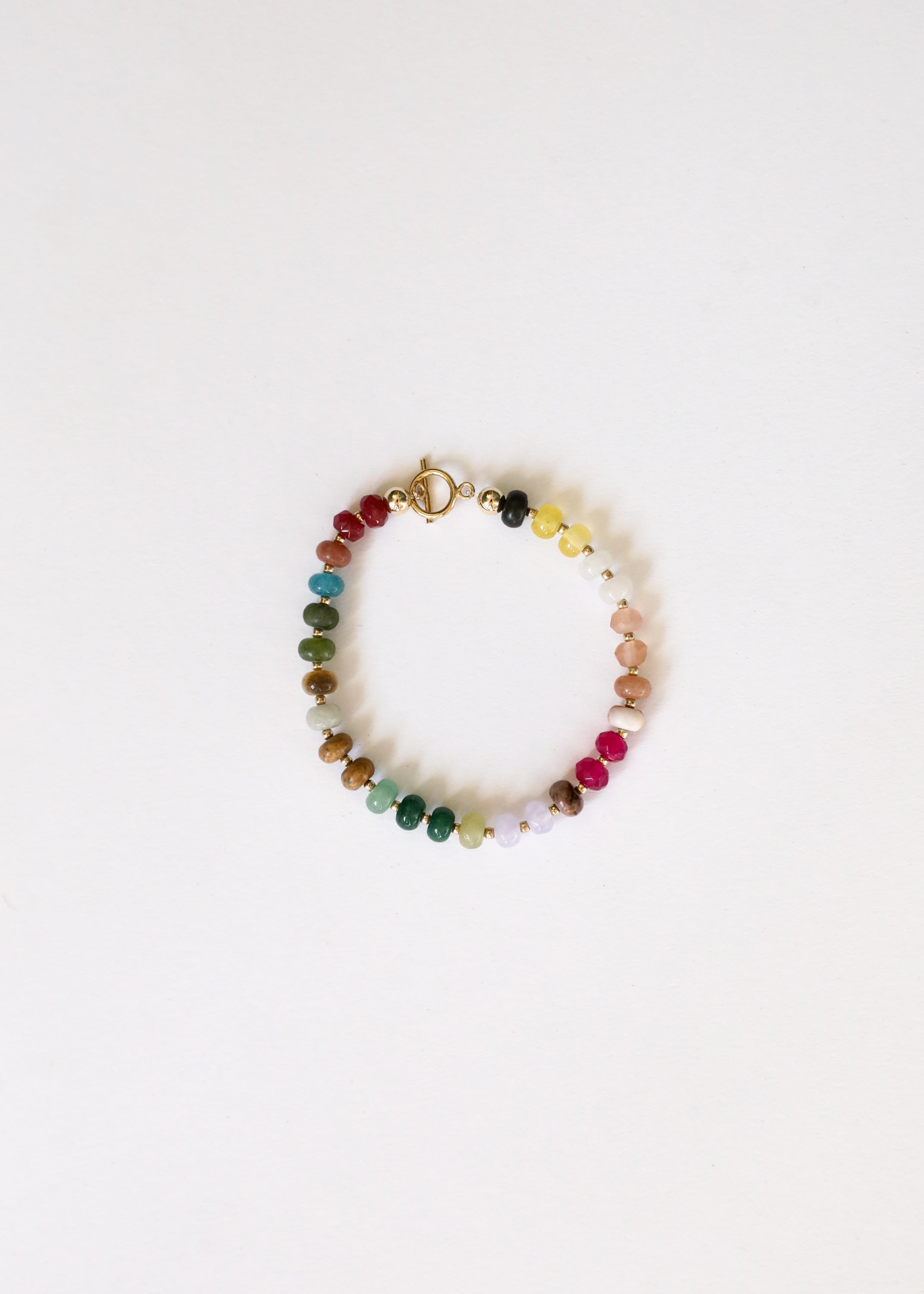 Natural Gemstone Bracelet + 14k Gold Filled Toggle : Sedona