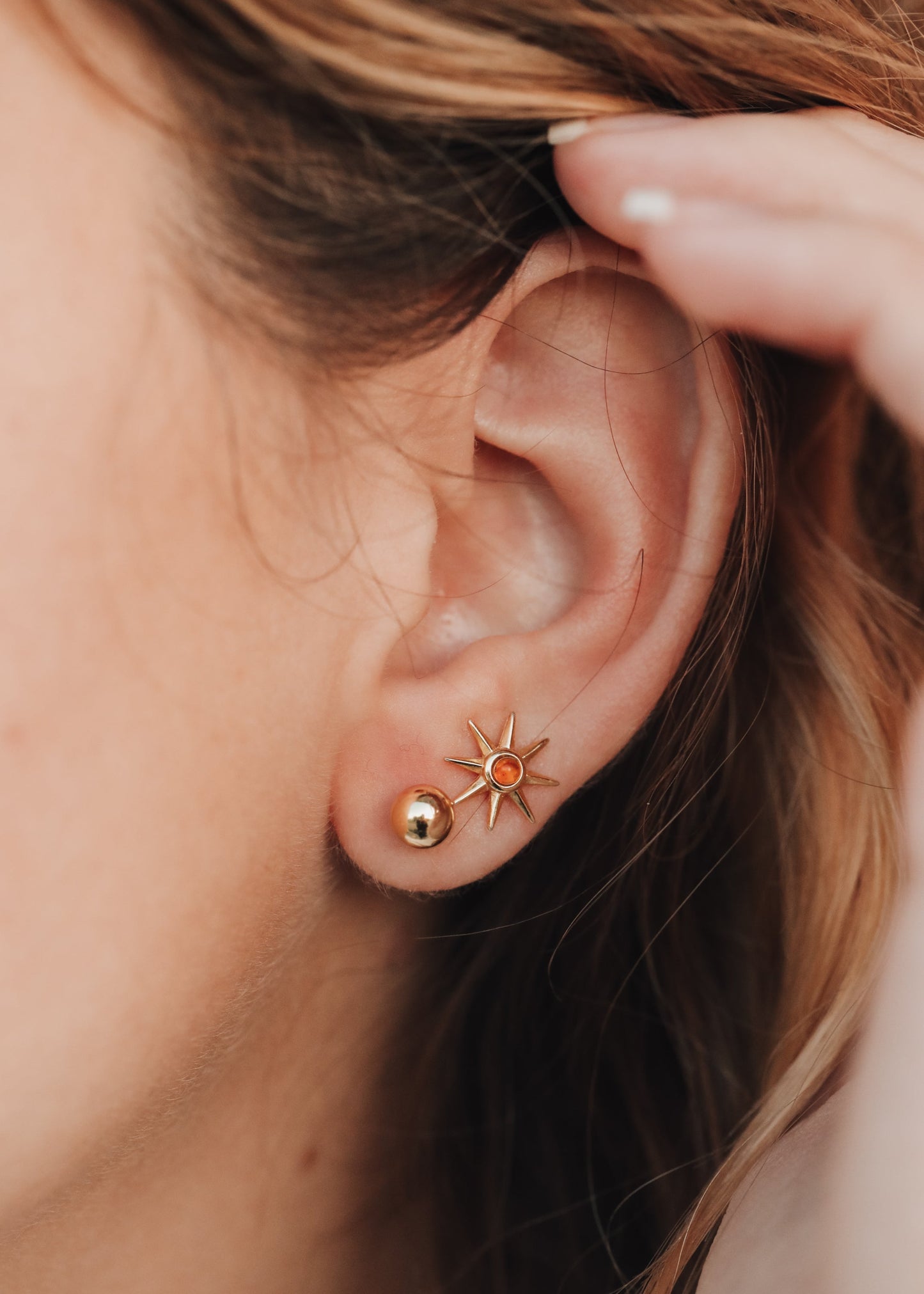 18K Gold Vermeil Ball Earrings || 6mm || Everyday + Simple Stud