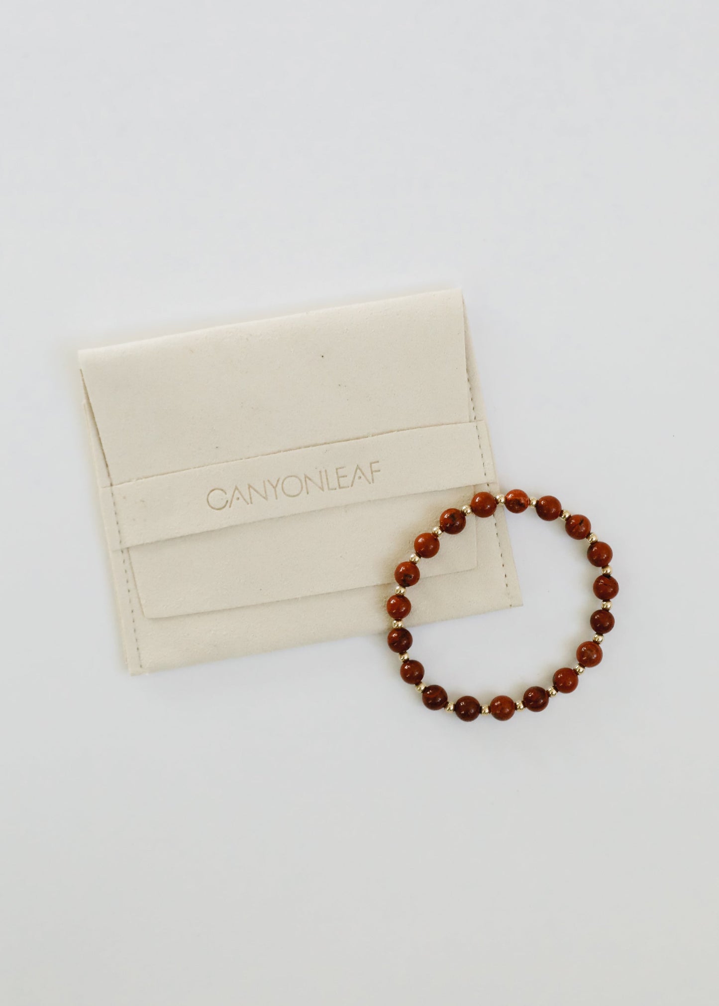 Red Jasper : 14k Gold Filled Sun + Moon || Stretch Bracelets