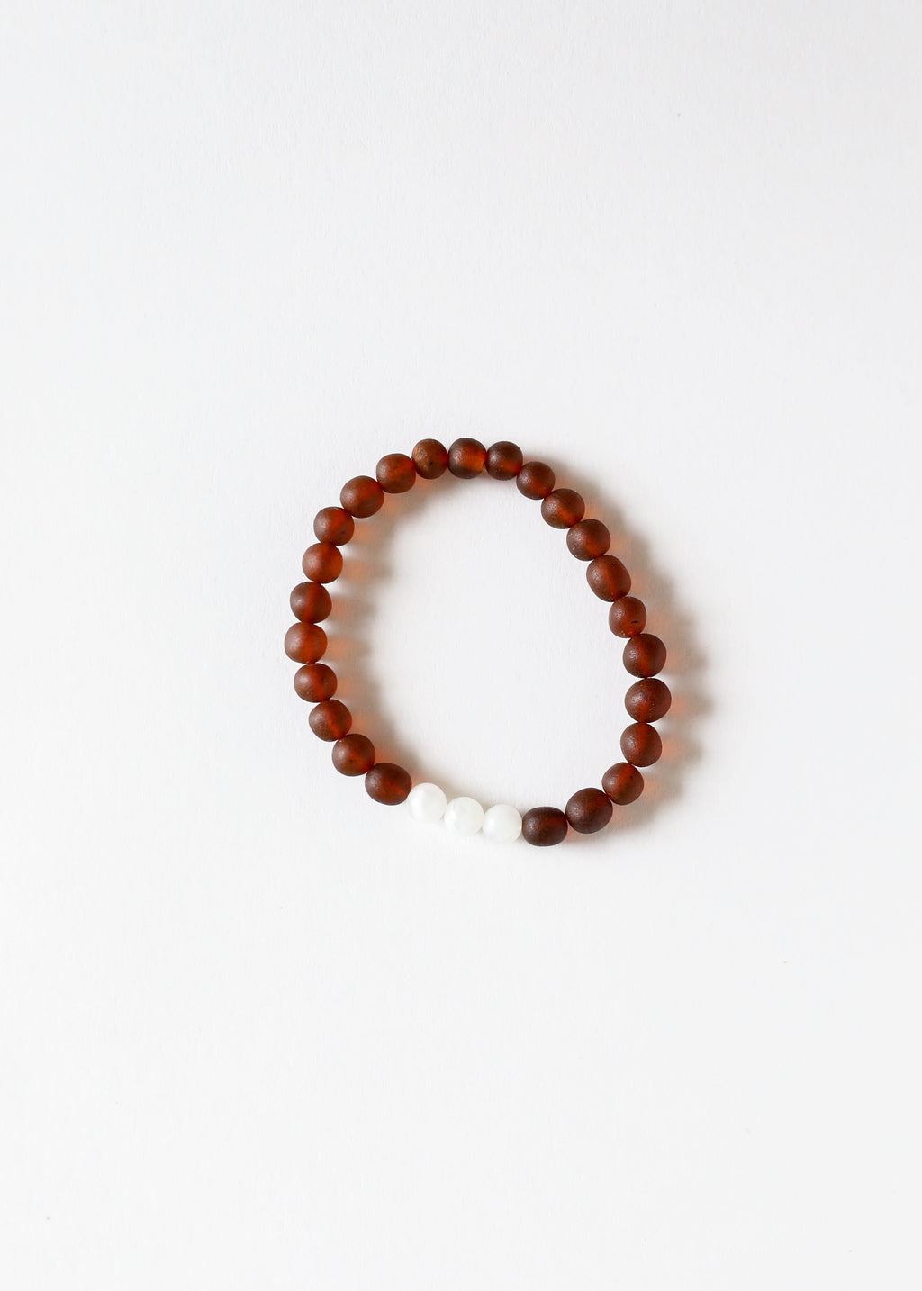 Raw Cognac Baltic Amber + Moonstone || Adult Bracelet