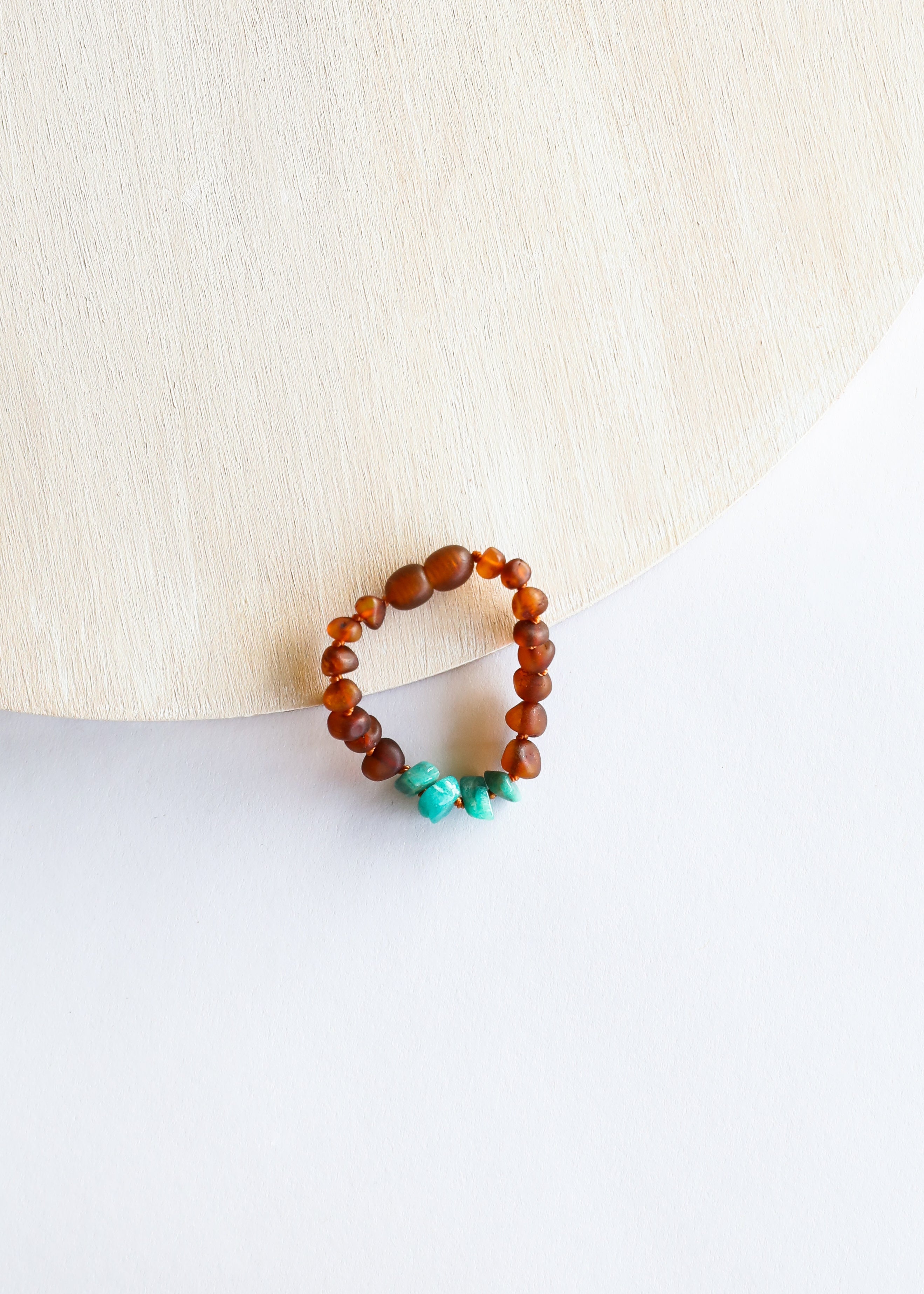 Raw Cognac Baltic Amber + Raw Amazonite || Anklet or Bracelet