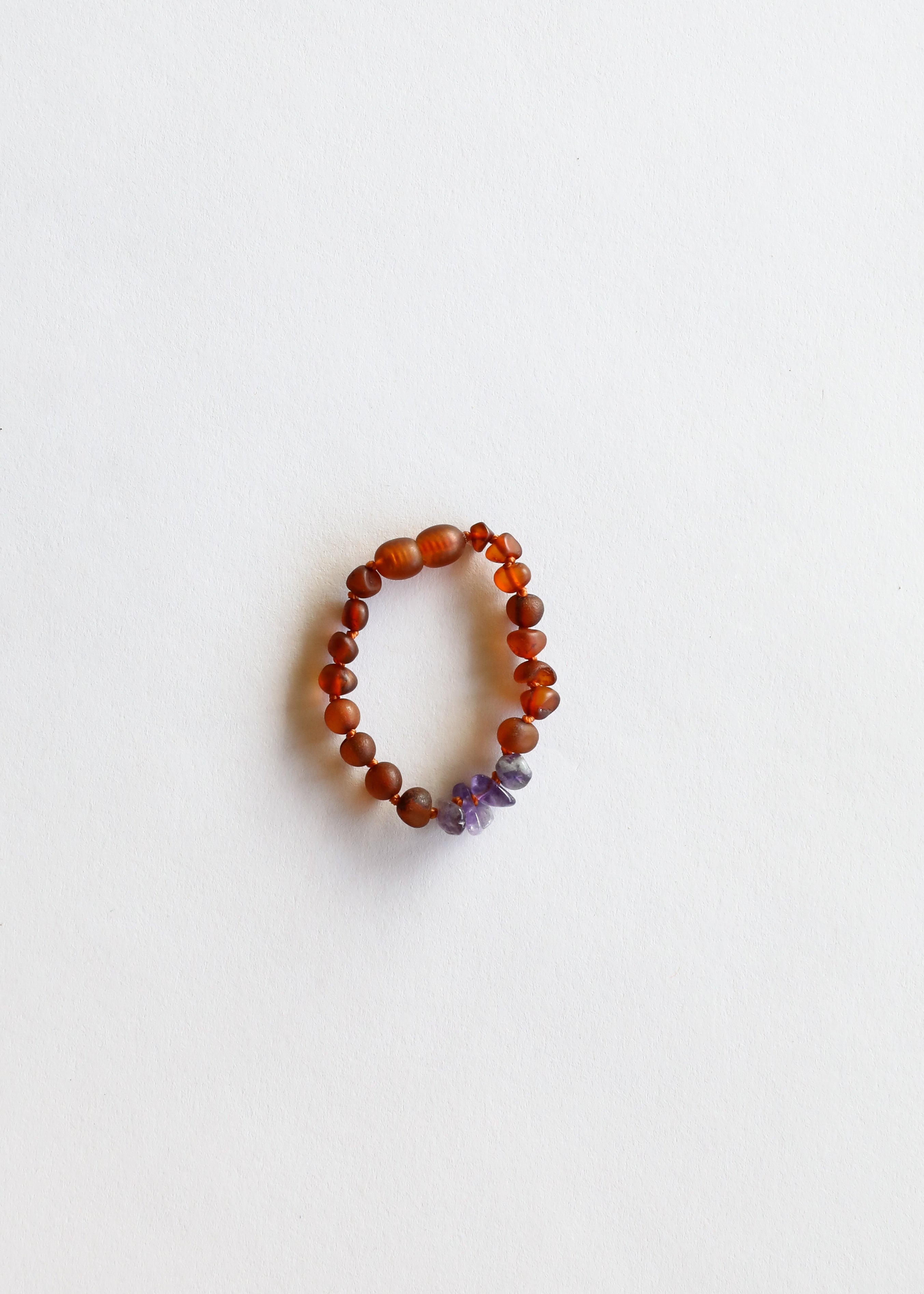 Raw Cognac Baltic Amber + Raw Amethyst || Anklet or Bracelet