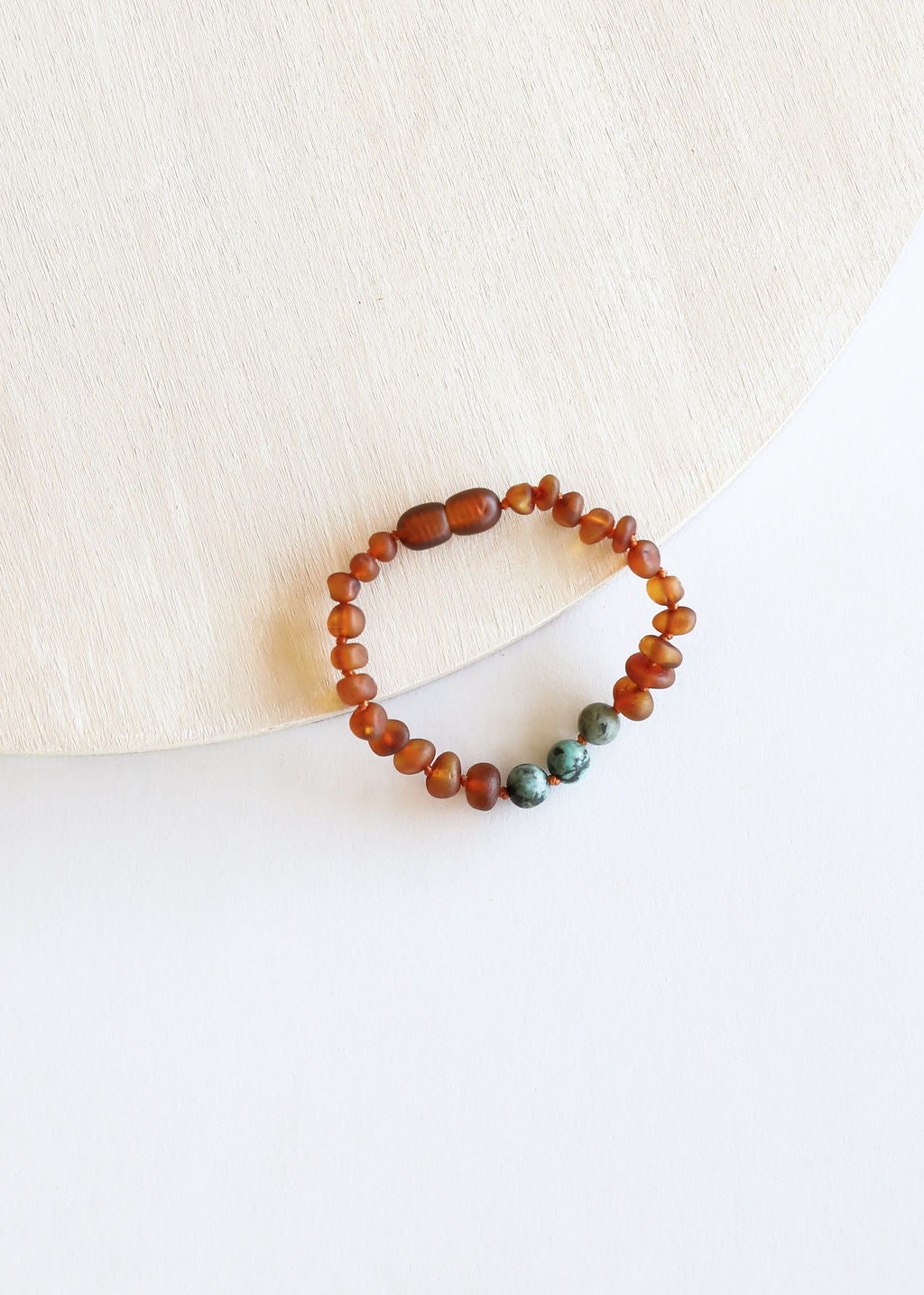 Raw Cognac Baltic Amber + Turquoise Jasper || Anklet or Bracelet