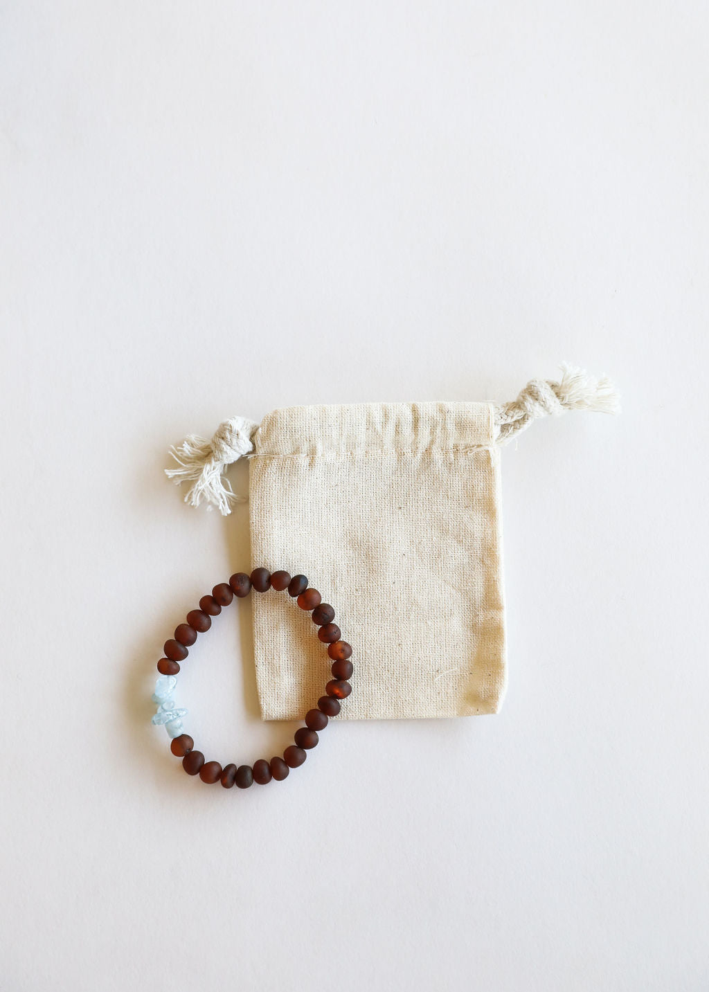 Raw Cognac Baltic Amber + Aquamarine || Adult Bracelet