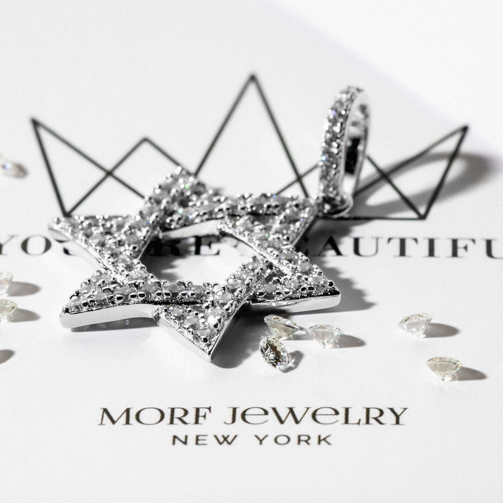 Jewish Magen Star Of David Pendant - Solid 925 Sterling Silver Men's Jewelry