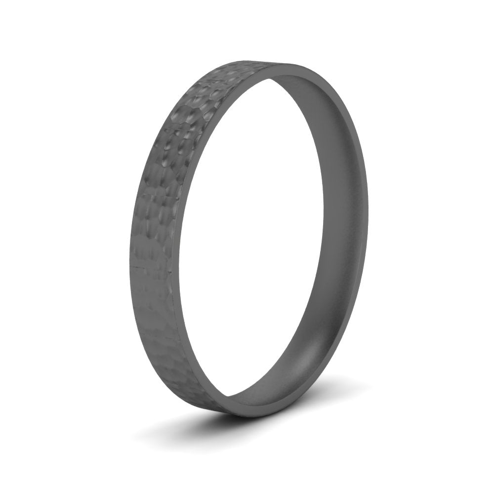 5 MM Hammered Finish Mens Wedding Band
