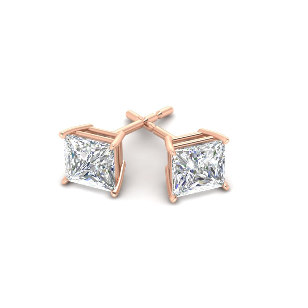 Princess Cut Diamond Stud Earring