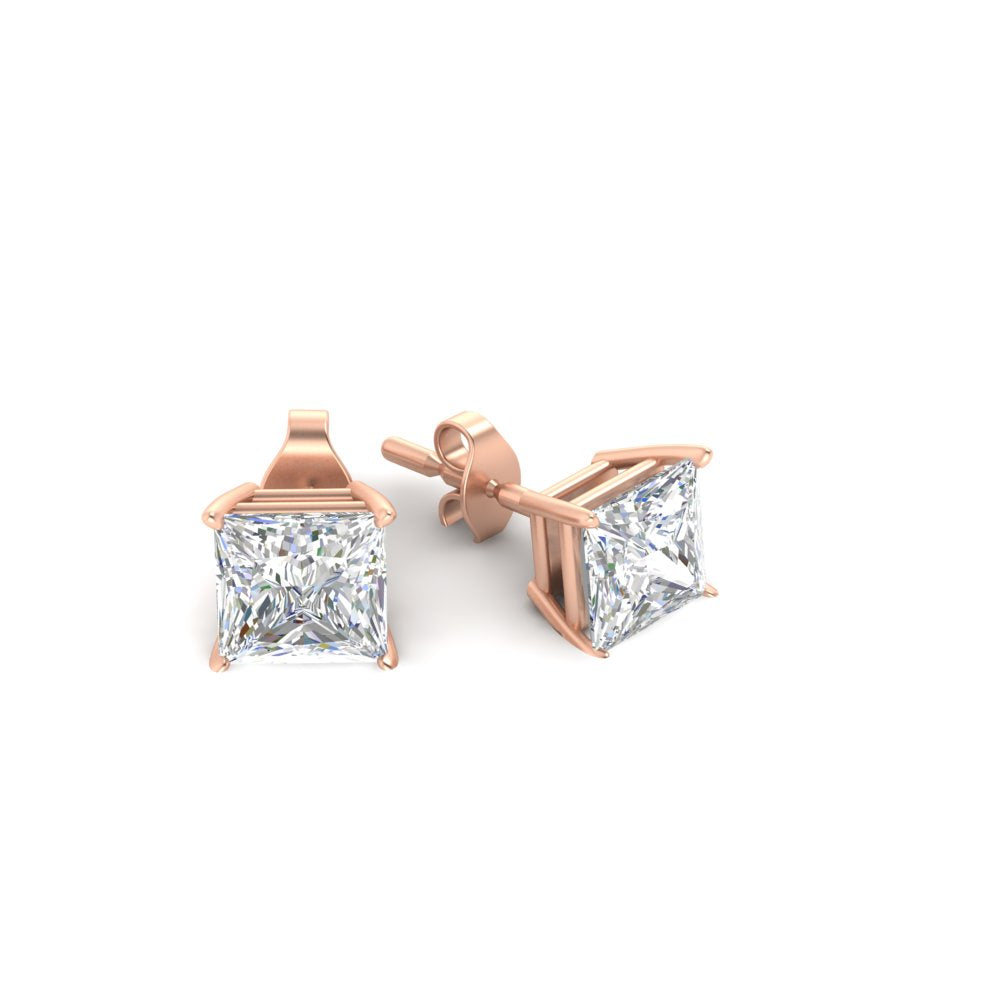 Princess Cut Diamond Stud Earring
