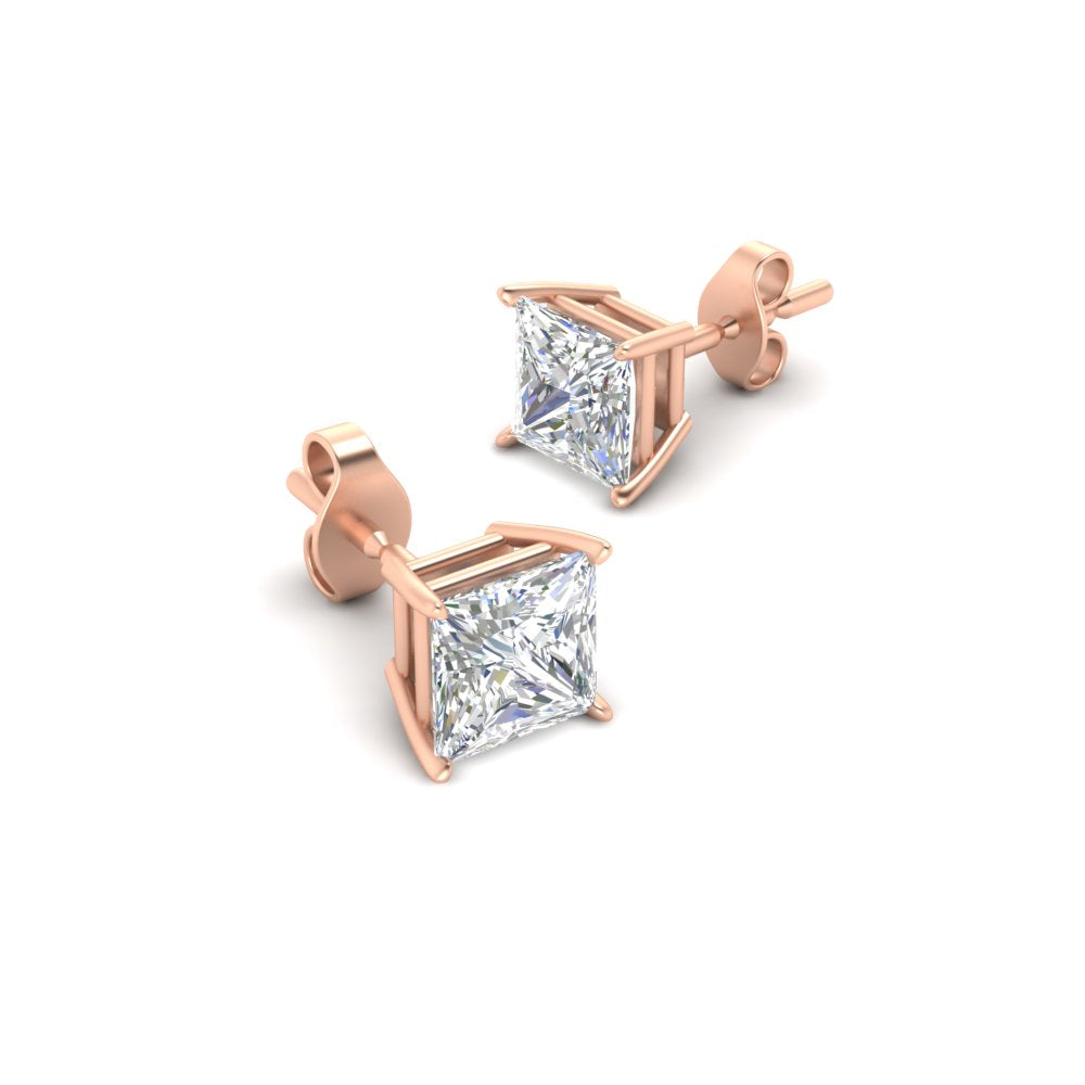 Princess Cut Diamond Stud Earring