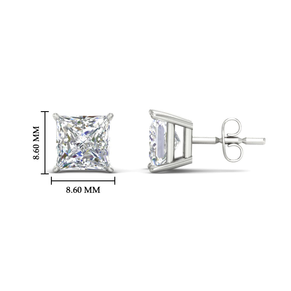 Princess Cut Diamond Stud Earring
