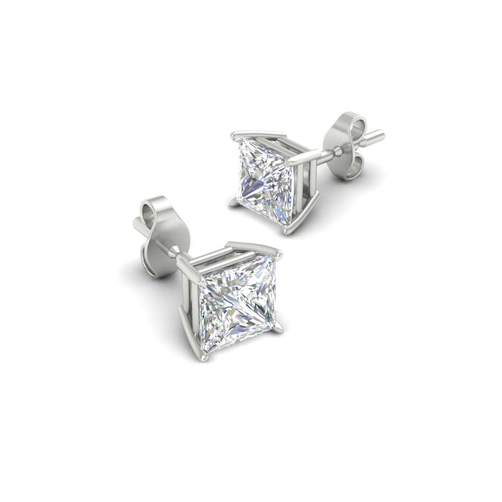 Princess Cut Diamond Stud Earring