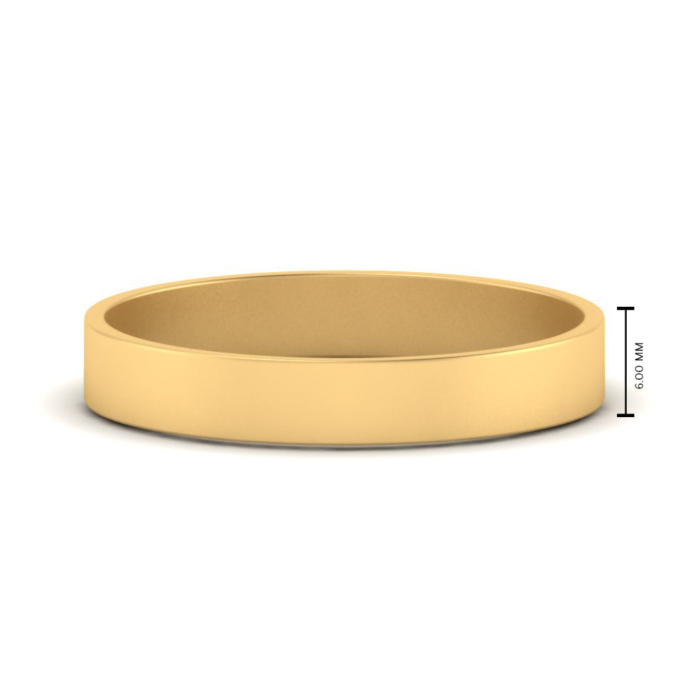 5 mm Flat Gold Wedding Band