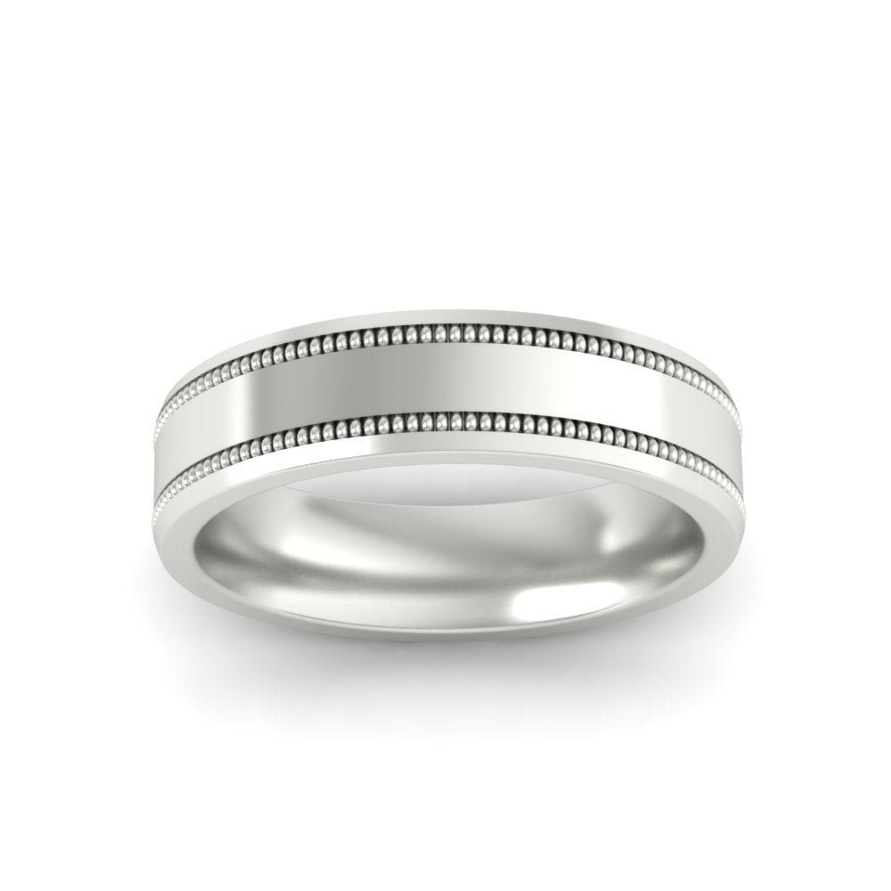 5 mm Mens Band Double Milgrain