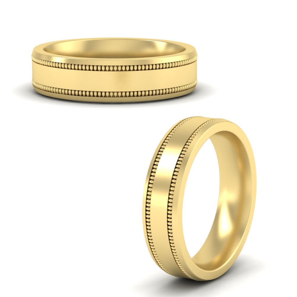 5 mm Mens Band Double Milgrain