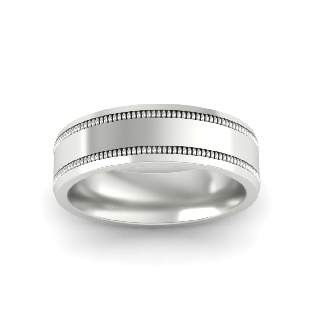 5 mm Mens Band Double Milgrain