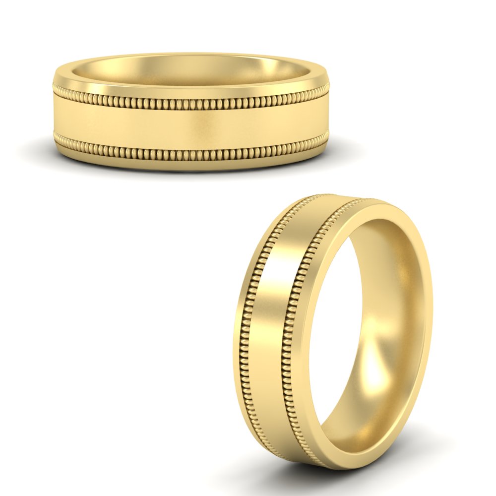 5 mm Mens Band Double Milgrain
