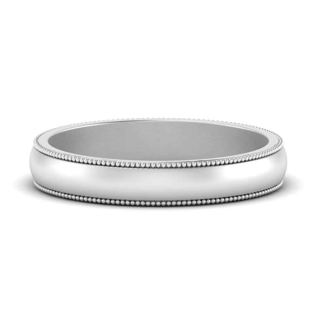 Milgrain Matte Finish Mens Band