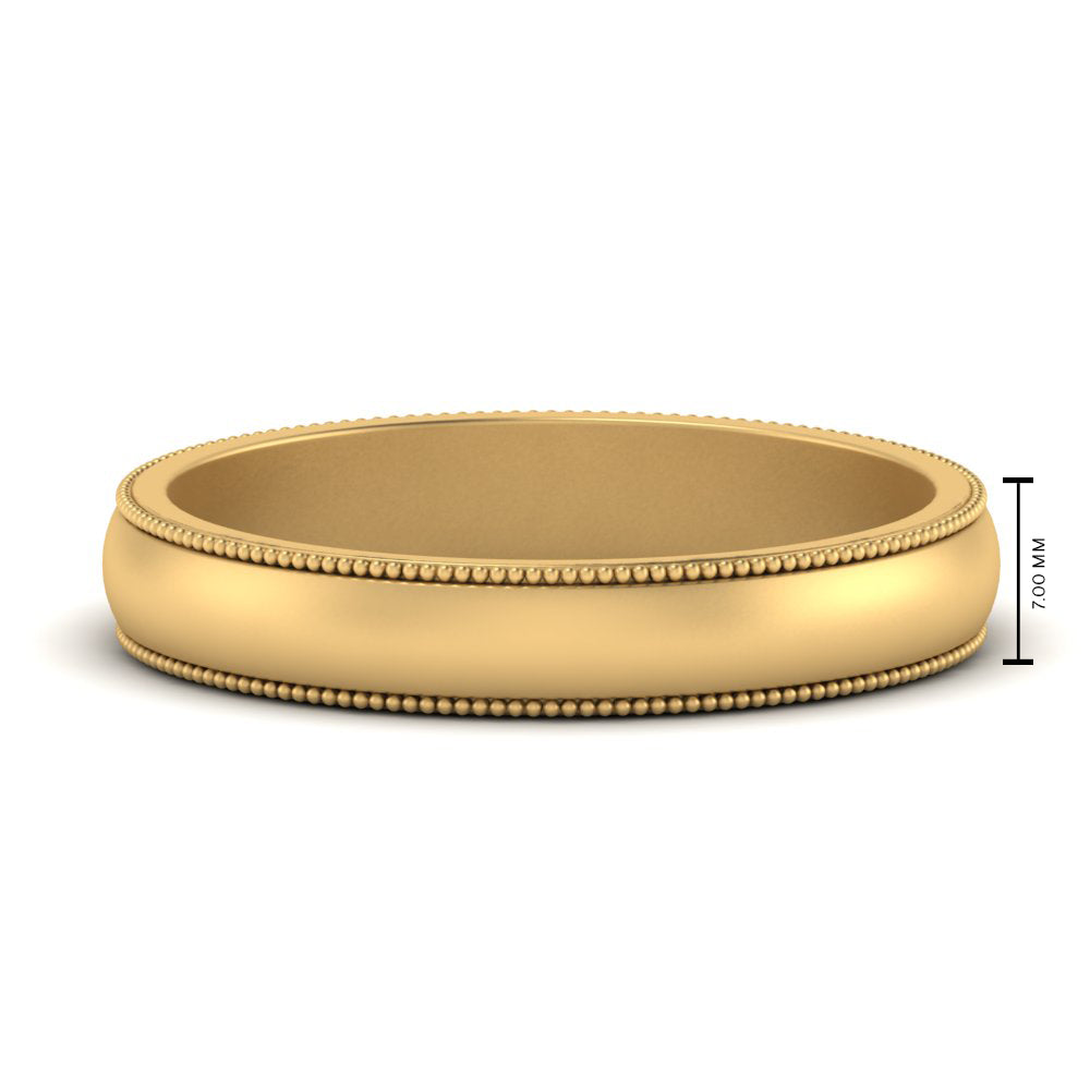 Milgrain Matte Finish Mens Band