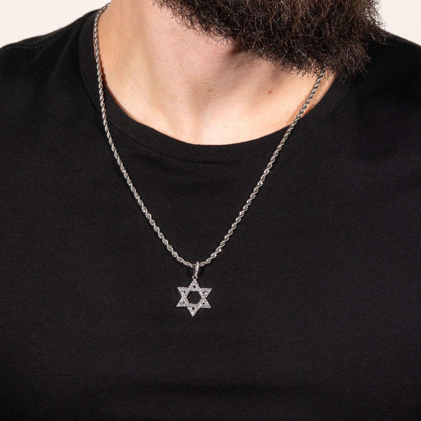 Jewish Magen Star Of David Pendant - Solid 925 Sterling Silver Men's Jewelry