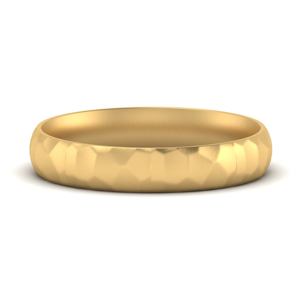 5 mm Mens Hammered Comfort Fit Wedding Band
