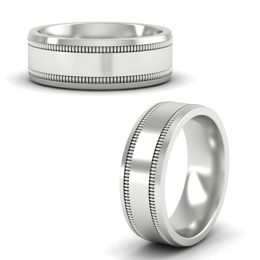 5 mm Mens Band Double Milgrain