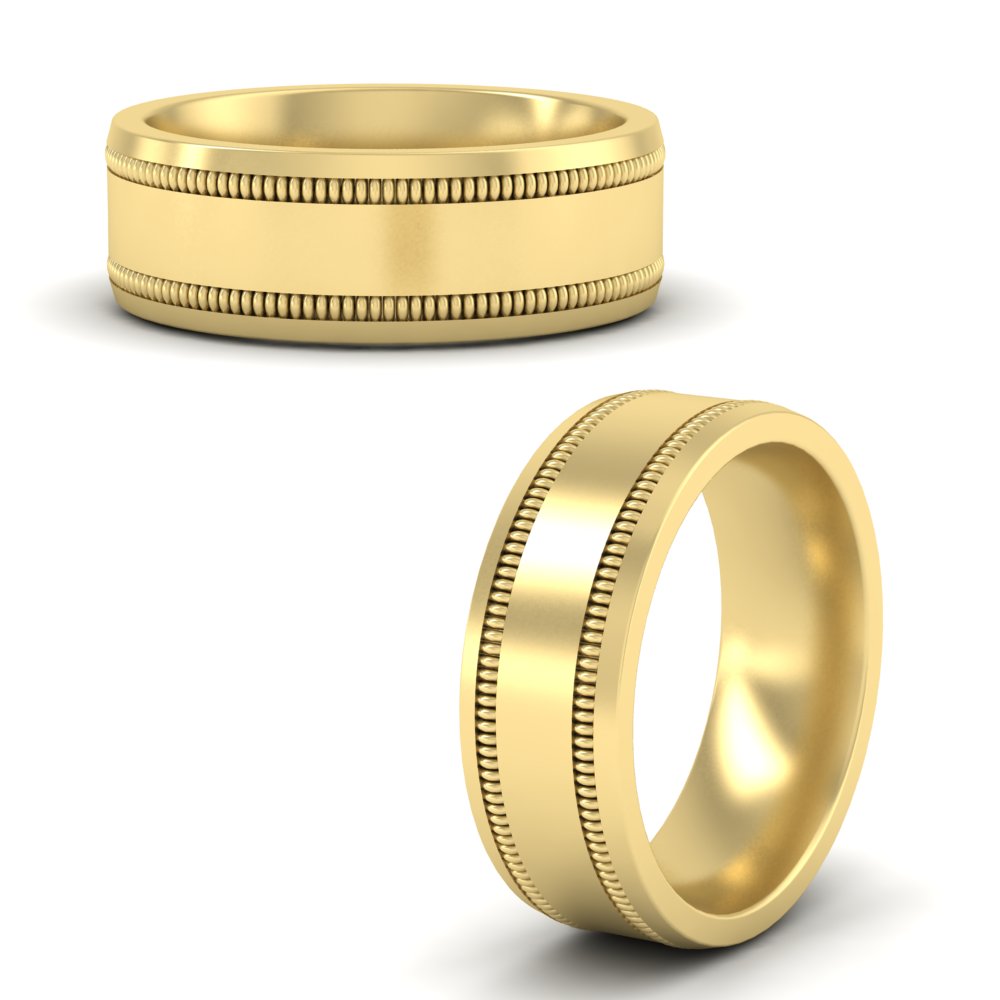 5 mm Mens Band Double Milgrain
