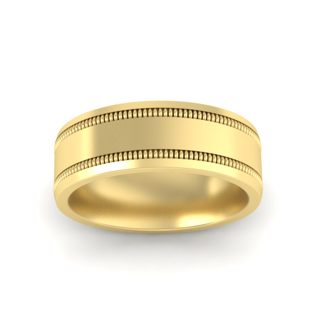 5 mm Mens Band Double Milgrain
