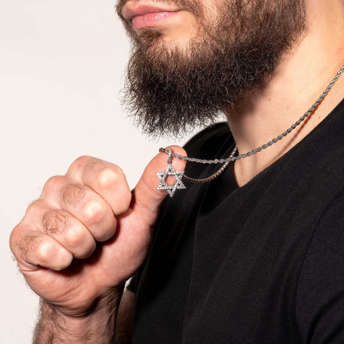 Jewish Magen Star Of David Pendant - Solid 925 Sterling Silver Men's Jewelry