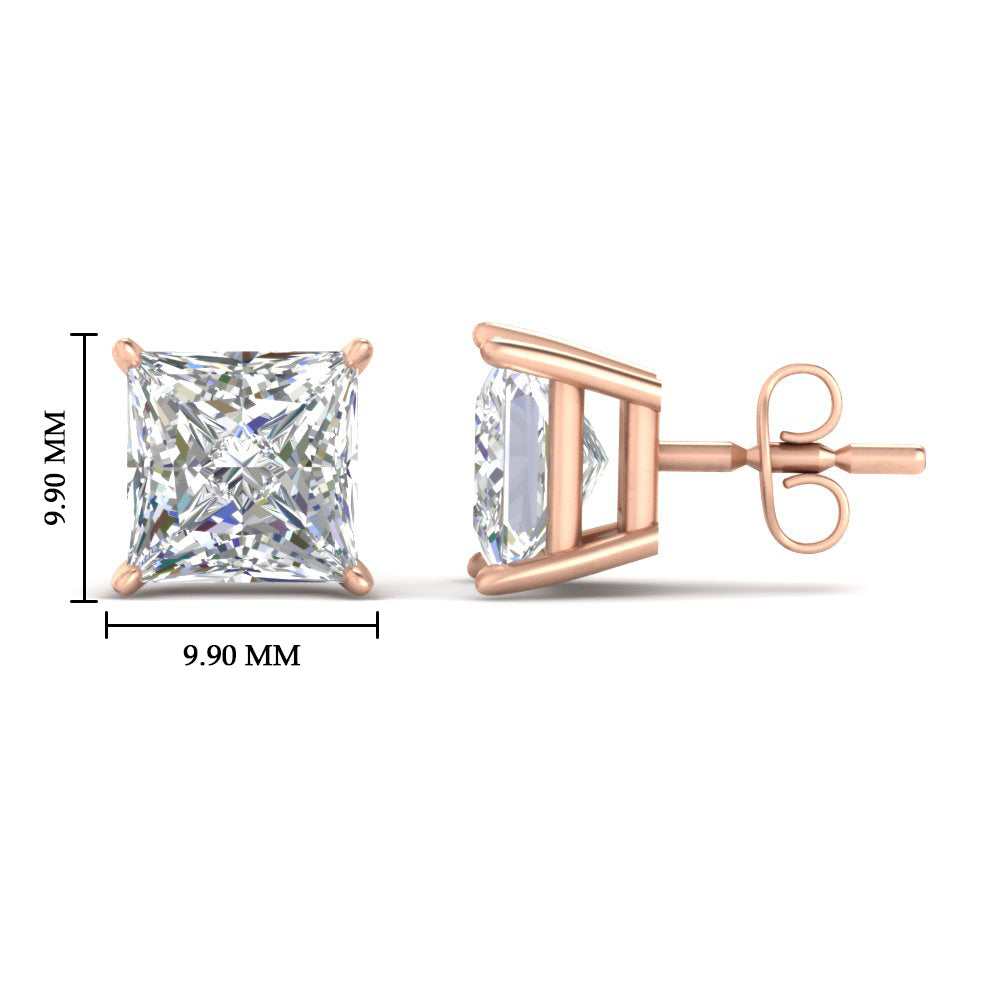 Princess Cut Diamond Stud Earring