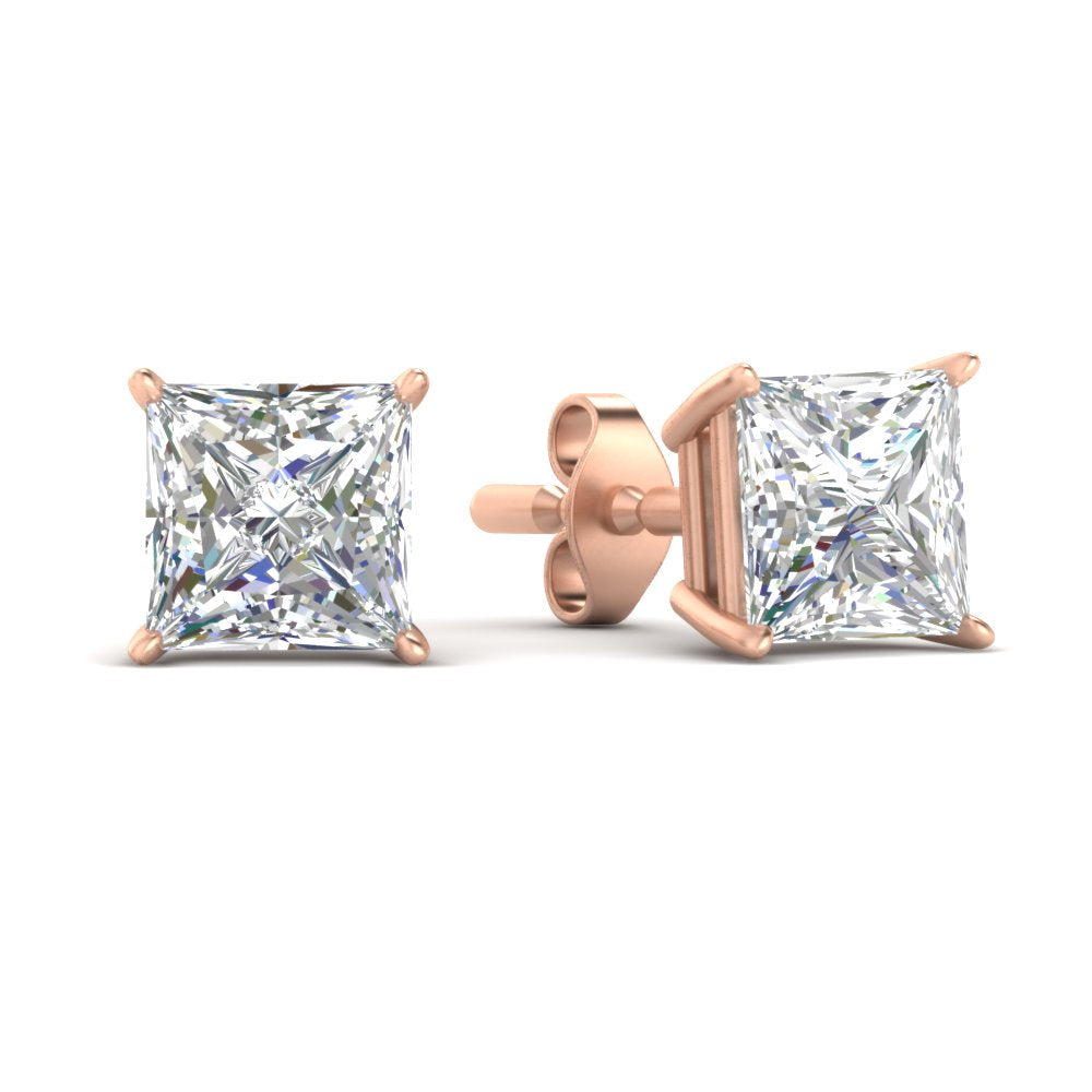 Princess Cut Diamond Stud Earring