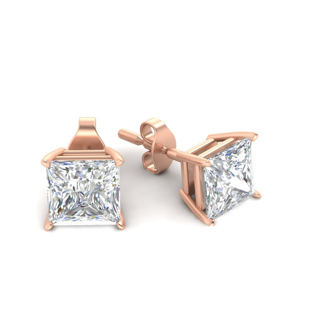 Princess Cut Diamond Stud Earring